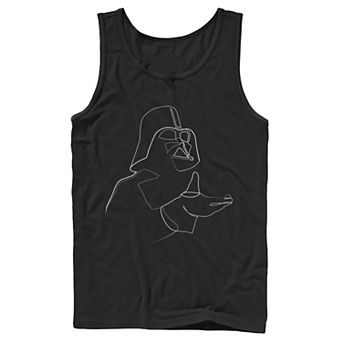 Men's Star Wars Darth Vader Simple Portrait Outline Tank Top