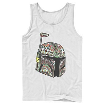 Men's Star Wars Boba Fett Artsy Helmet Pattern Tank Top