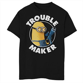 Boys 8-20 Despicable Me Minions Tim Troublemaker White Text Graphic Tee