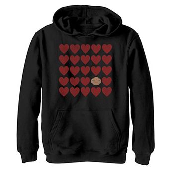 Boys 8-20 E.T. Valentine's Red Heart Grid Head Shot Hoodie