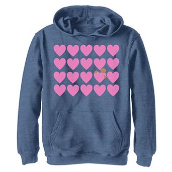 Boys 8-20 E.T. Valentine's Pink Heart Grid E.T. Peaking Hoodie