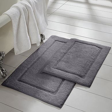 Modern Threads 2 Pack Cotton Bath Mat With Non-Slip Backing