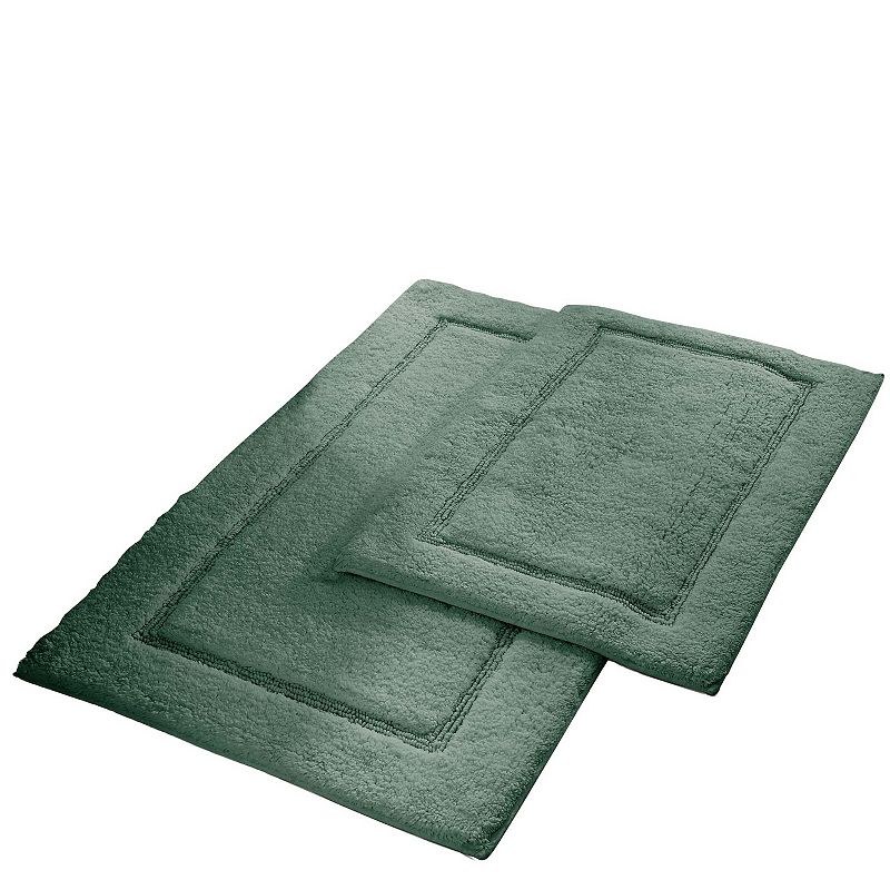 UPC 645470000602 product image for Modern Threads 2 Pack Cotton Bath Mat With Non-Slip Backing, Green | upcitemdb.com