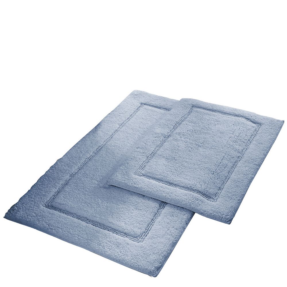 2 Pack Cotton Bath Mat (Light Blue)