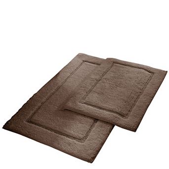 Modern Threads 2 Pack Cotton Bath Mat With Non-Slip Backing