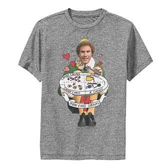 Boys 8-20 Elf Buddy Four Main Food Groups Doodle Art Graphic Tee