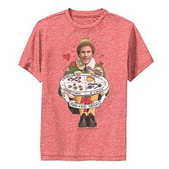 Boys 8-20 Elf Buddy Four Main Food Groups Doodle Art Graphic Tee