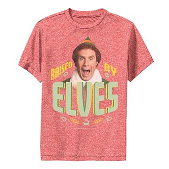 Boys 8-20 Elf Buddy Raised By Elves Screaming Portrait Graphic Tee