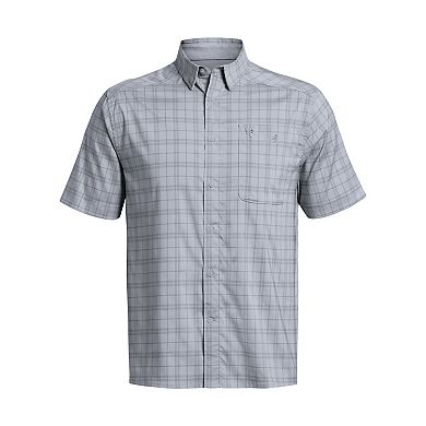 Men's Under Armour UPF 30 Drift Tide 2.0 Plaid Performance Short Sleeve Button-Down Shirt