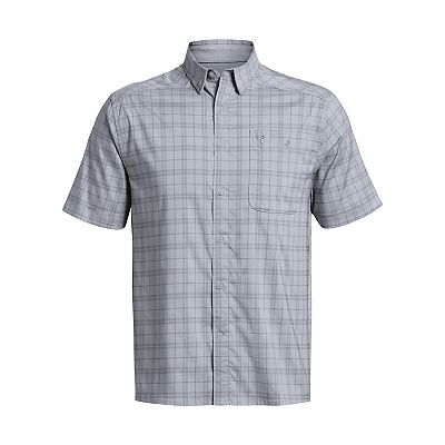 Men s Under Armour UPF 30 Tide Chaser 2.0 Plaid Performance Short Sleeve Button Down Shirt