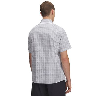 Men's Under Armour UPF 30 Drift Tide 2.0 Plaid Performance Short Sleeve Button-Down Shirt