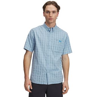 Men's Under Armour UPF 30 Drift Tide 2.0 Plaid Performance Short Sleeve Button-Down Shirt