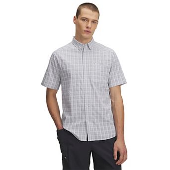 Men's Under Armour UPF 30 Drift Tide 2.0 Plaid Performance Short Sleeve Button-Down Shirt