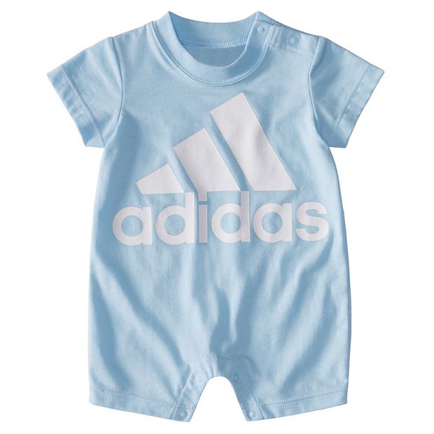 rechtop Glimp aanklager Baby Boy adidas Blue Graphic Shortie Jumpsuit