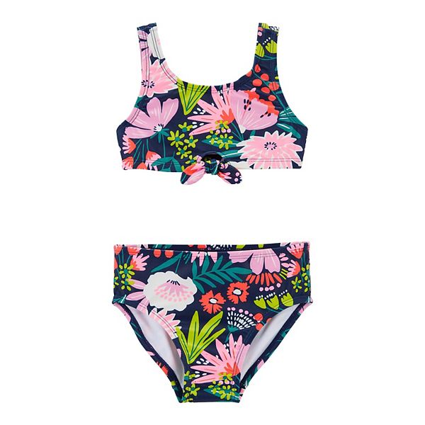 New With Tags Kohls Girls Tropical Print One Piece Bathing Suit