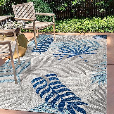 JONATHAN Y Tropic Palm Leaves Indoor Outdoor Rug