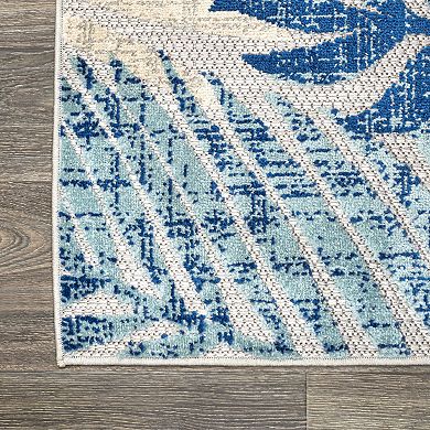 JONATHAN Y Tropic Palm Leaves Indoor Outdoor Rug