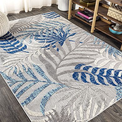 JONATHAN Y Tropic Palm Leaves Indoor Outdoor Rug