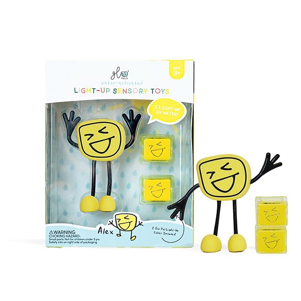 Glo Pals Liquid Activated Light Up Cube with Character - Alex Yellow