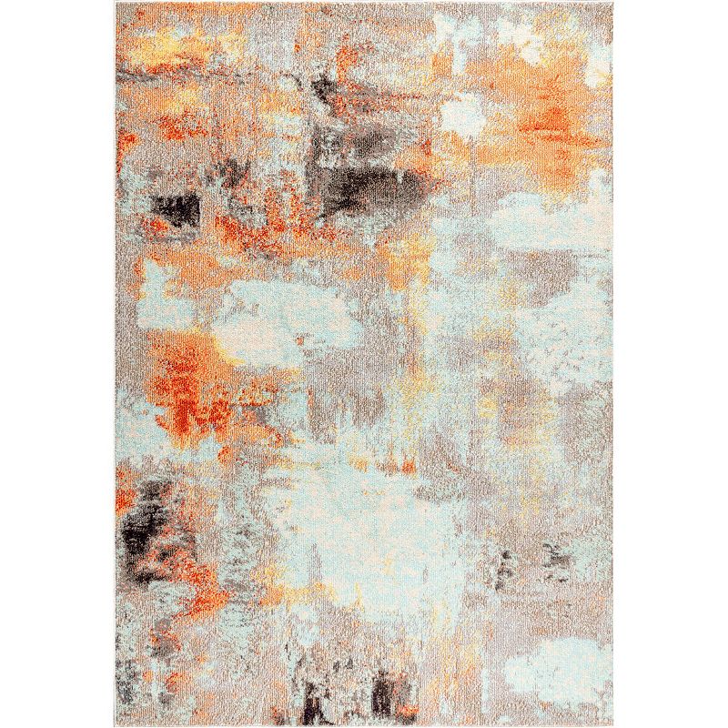 JONATHAN Y Contemporary POP Modern Abstract Vintage Rug, Orange, 8X10 Ft