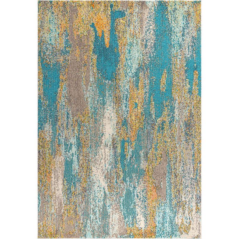 JONATHAN Y Contemporary POP Modern Abstract Vintage Waterfall Rug, Blue, 8X10 Ft