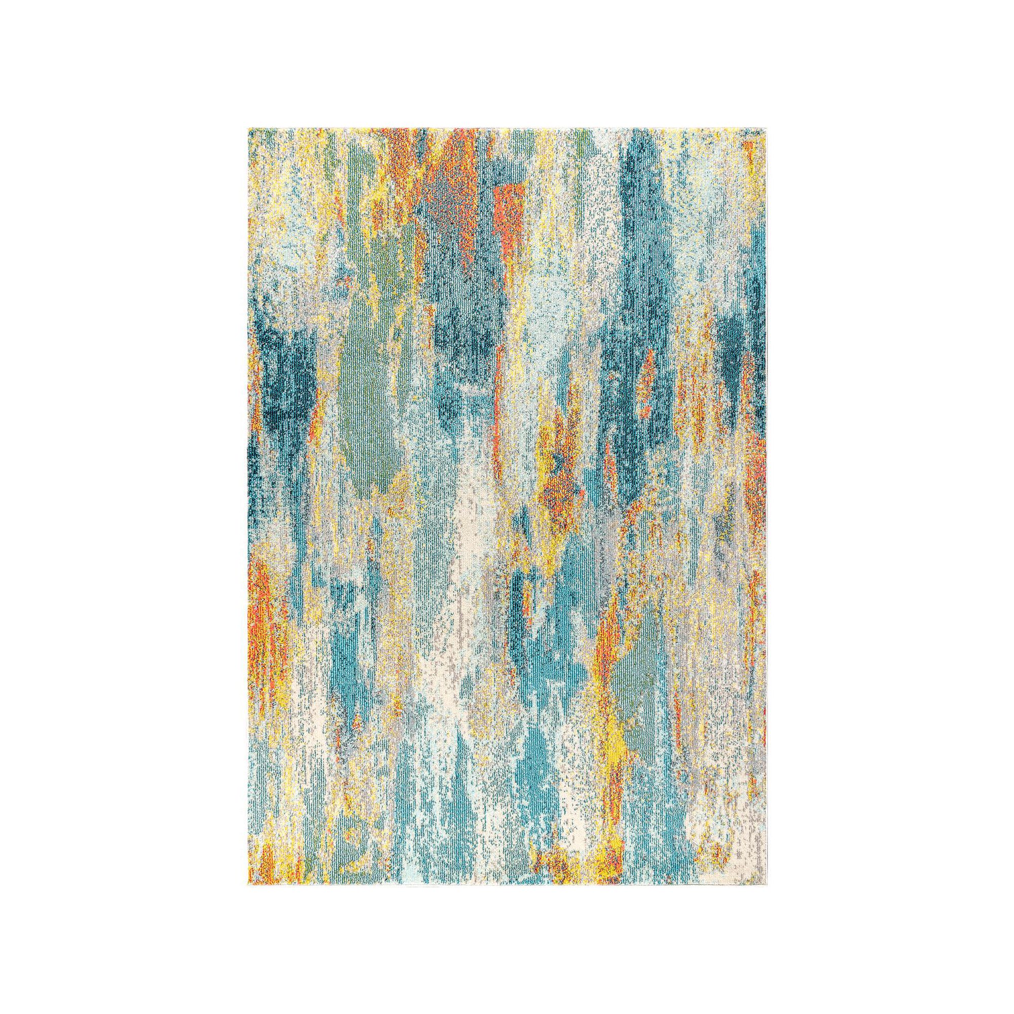 JONATHAN Y Contemporary POP Modern Abstract Vintage Waterfall Rug, Blue Cre