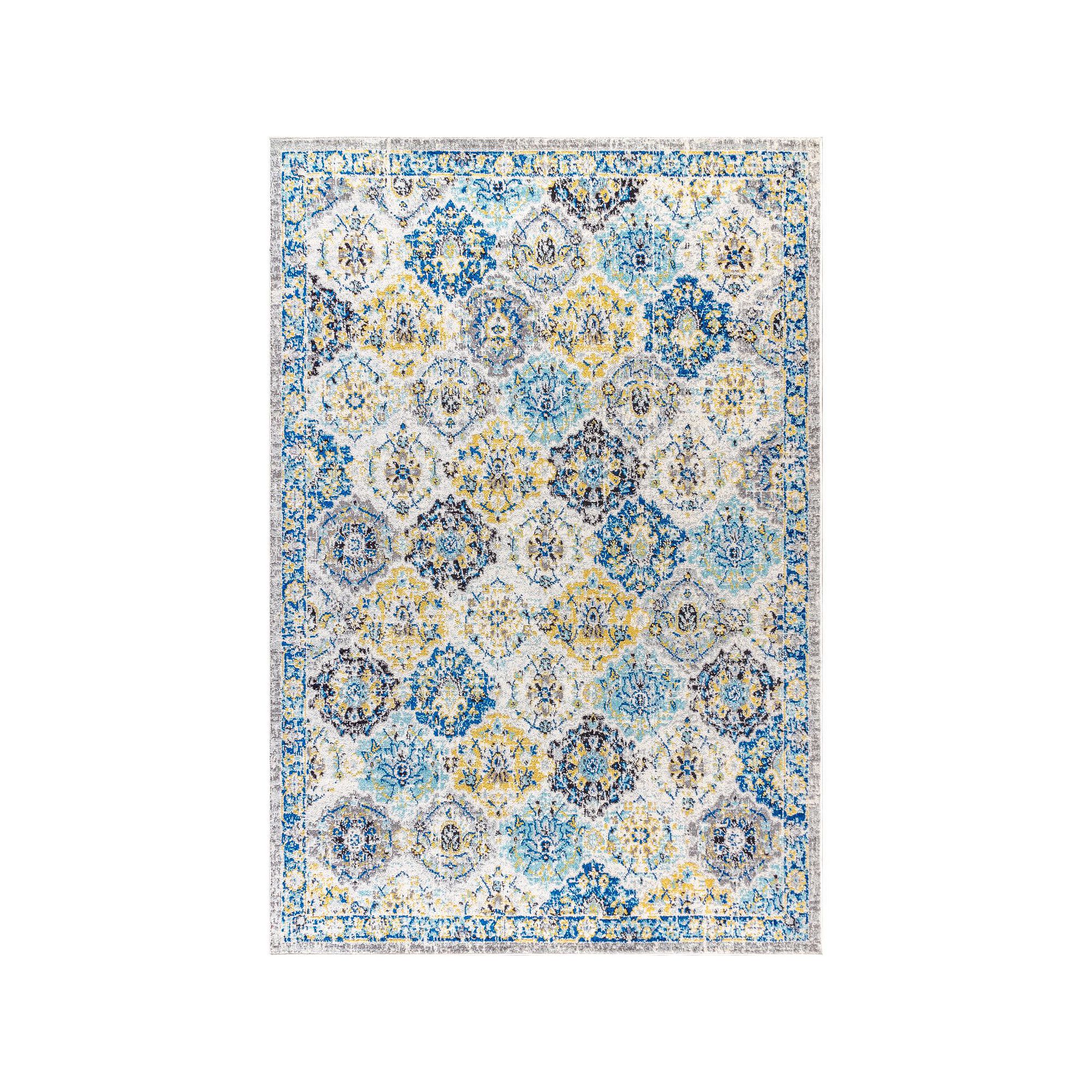 JONATHAN Y Modern Persian Boho Vintage Trellis Rug, Blue Team