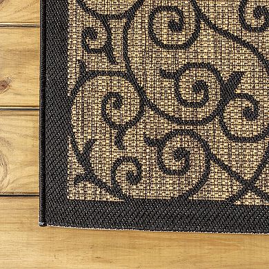 JONATHAN Y Madrid Vintage Filigree Textured Weave Indoor Outdoor Rug