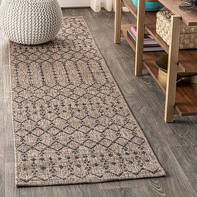 JONATHAN Y Ourika Moroccan Geometric Textured Weave Indoor Outdoor Rug