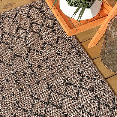 JONATHAN Y Ourika Moroccan Geometric Textured Weave Indoor Outdoor Rug