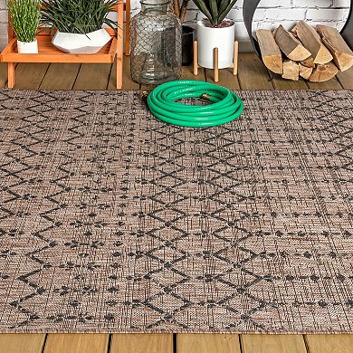 JONATHAN Y Ourika Moroccan Geometric Textured Weave Indoor Outdoor Rug