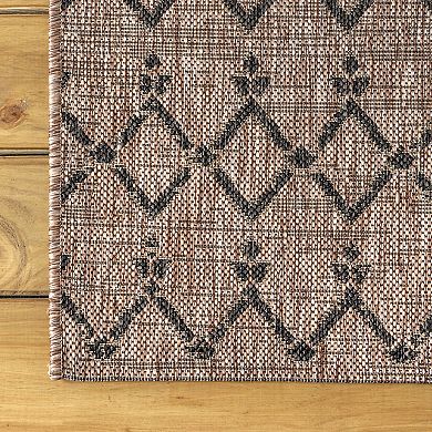 JONATHAN Y Ourika Moroccan Geometric Textured Weave Indoor Outdoor Rug