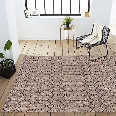 JONATHAN Y Ourika Moroccan Geometric Textured Weave Indoor Outdoor Rug