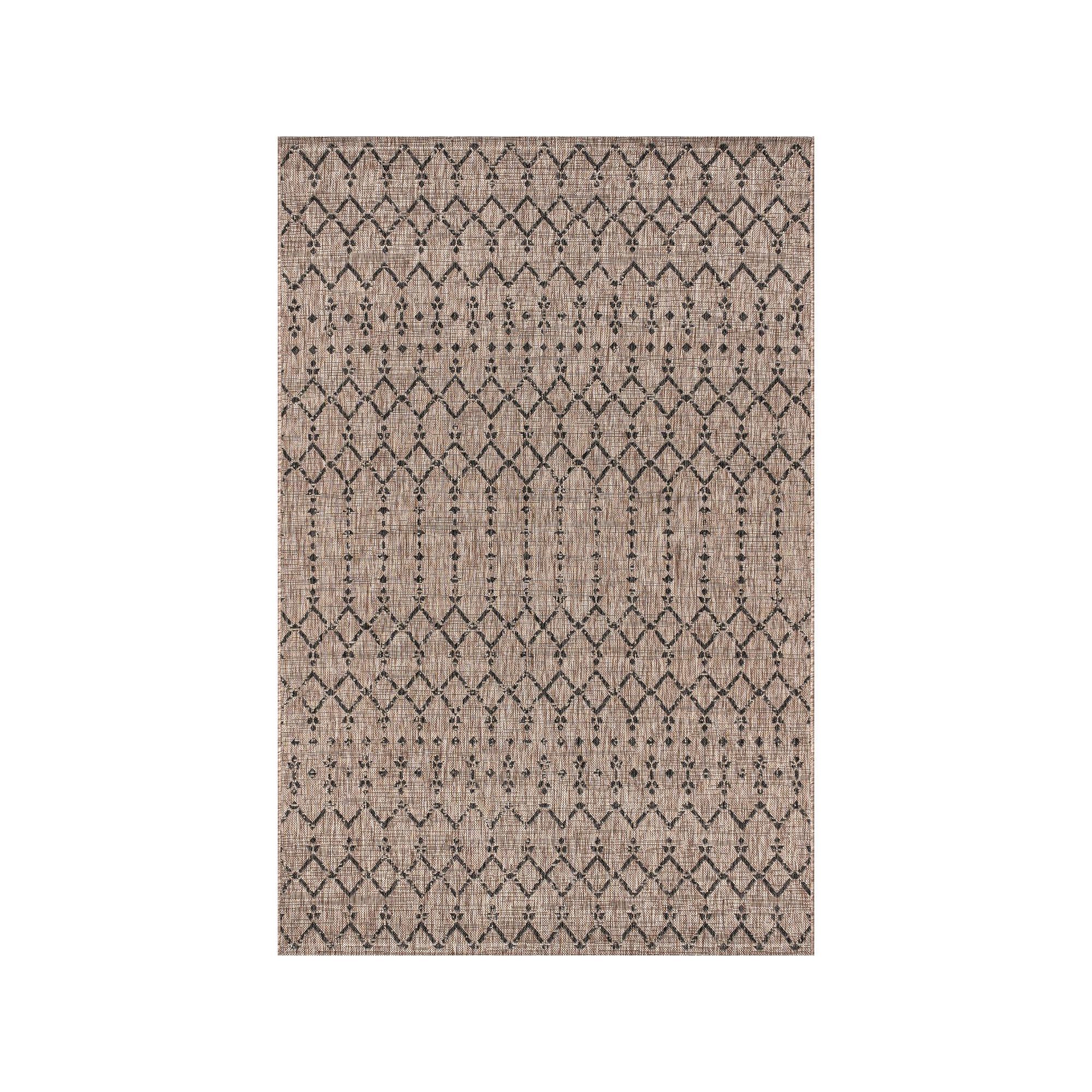 JONATHAN Y Ourika Moroccan Geometric Textured Weave Indoor Outdoor Rug, Nat