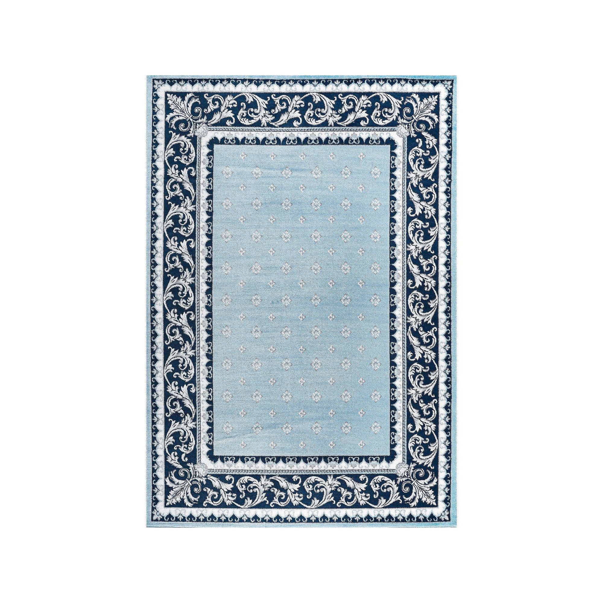JONATHAN Y Acanthus French Border Rug, Blue Navy