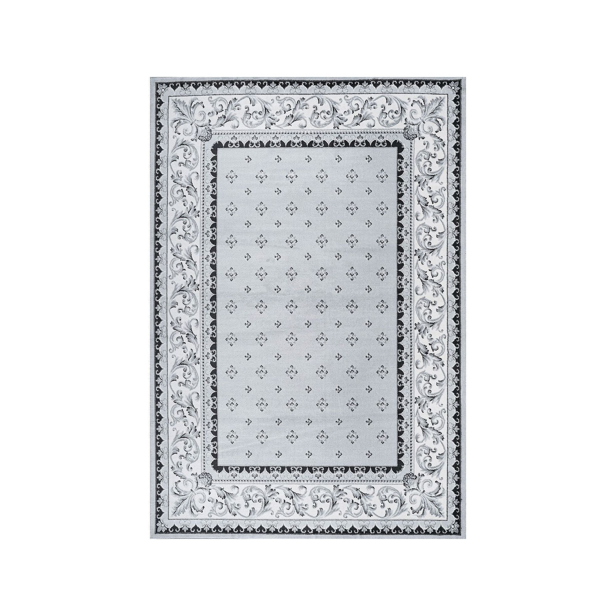 JONATHAN Y Acanthus French Border Rug, L Gray Ivory