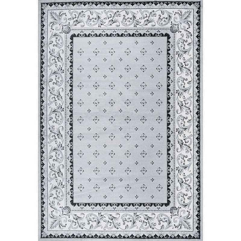 JONATHAN Y Acanthus French Border Rug, Grey, 8X10 Ft