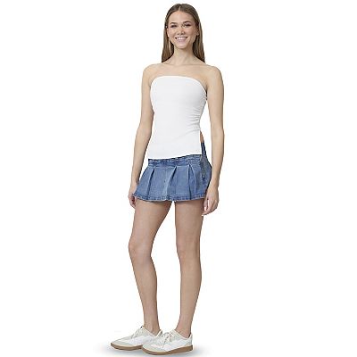 Juniors' madden girl Side Ruched Split Hem Tube Top