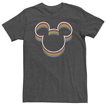 Disney's Mickey Mouse Rainbow Outline Ears Big & Tall Graphic Tee