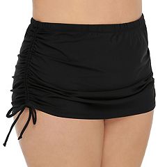 KEEPRONE Women Plus Size Swim Skirt Mid Waist Long Skirted Swimwear Bikini Tankini Bottom