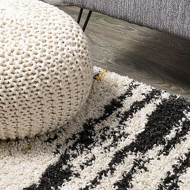 JONATHAN Y Nova Modern Bold Strie' Shag Rug