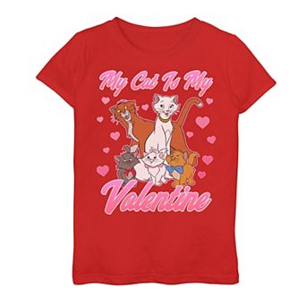 Girls 7-16 Disney Aristocats Valentine's Day My Cat Is My Valentine Graphic Tee