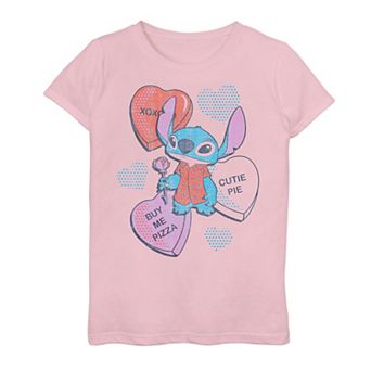 Disney's Lilo & Stitch Girls 7-16 Valentine's Day Stitch Candy Hearts Graphic Tee