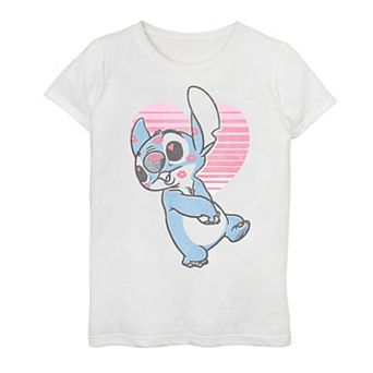 Disney's Lilo & Stitch Girls 7-16 Valentine's Day Stitch Retro Heart Graphic Tee