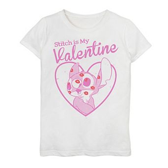 Disney's Lilo & Stitch Girls 7-16 Valentine's Day Stitch Is My Valentine Graphic Tee