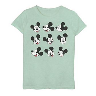 Disney's Mickey And Friends Girls 7-16 Mickey Mouse Faces Grid Graphic Tee