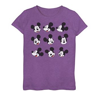 Disney's Mickey And Friends Girls 7-16 Mickey Mouse Faces Grid Graphic Tee