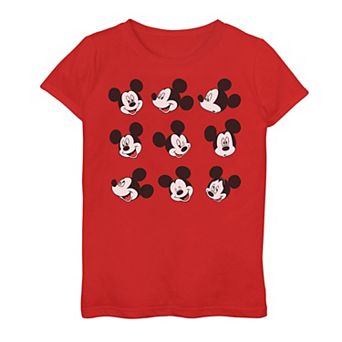 Disney's Mickey And Friends Girls 7-16 Mickey Mouse Faces Grid Graphic Tee
