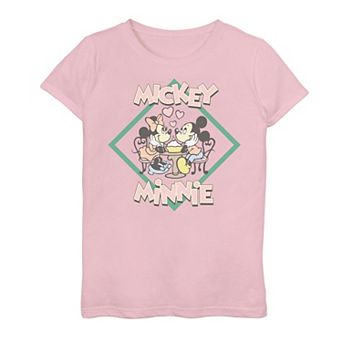 Disney's Mickey And Friends Girls 7-16 Valentine's Day Mickey & Minnie Graphic Tee