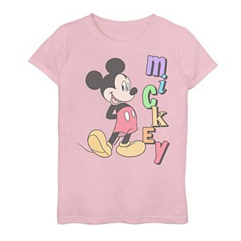 Disney's Mickey Mouse Boys 8-20 Standing Vertical Rainbow Name Graphic Tee